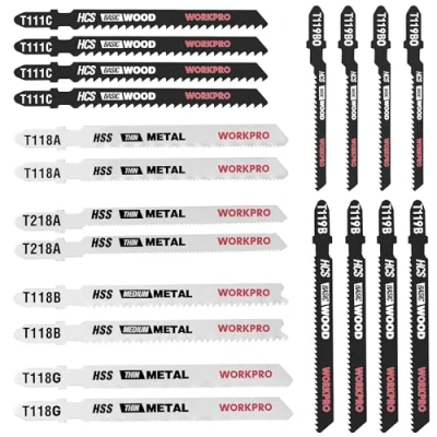 Afbeelding van WORKPRO 20 stuks decoupeerzaagbladen met T schacht voor hout en metaal, compatibel Bosch, Dewalt, Ryobi, Makita nog veel meer
