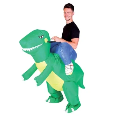 Afbeelding van Original Cup® AirSuit® Kostuum, opblaasbaar, premium kwaliteit, voor volwassenen, polyester, aangenaam draaggevoel, duurzaam, incl. opblaassysteem, dinosaurus