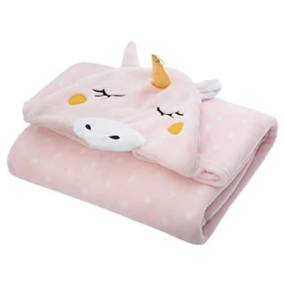 Image de Atmosphera Plaid à capuche Licorne 140 x 100 cm Rose