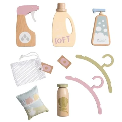 Afbeelding van howa Kinderwasmachine Accessoires Houten Wasverzorging Set, 10 delig 4894