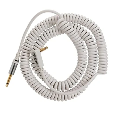 Afbeelding van Vox VCC090WH 9 m vintage spiraalkabel met netdraagtas wit