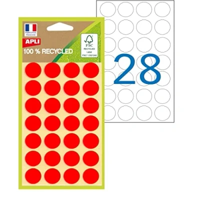 Afbeelding van APLI 101784 100% gerecyclede gekleurde tabletten 168 Diameter: 15 mm Kleur: Rood.