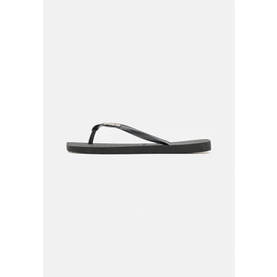 Afbeelding van Havaianas Square LOGO Metallic Teenslippers, Dames, Maat: 39 40, Black/silver Kunststof