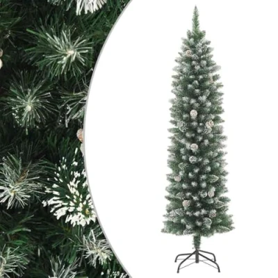 Afbeelding van Kunstkerstboom smal met standaard 180 cm PVC