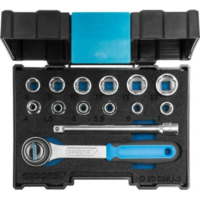 Afbeelding van Gedore 1815598 Dopsleutelset Metrisch 1/4 (6.3 mm) 14 delig