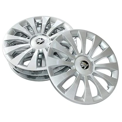 Afbeelding van Skoda 5JA071455A Wieldoppen (4 stuks) Costa 15 inch, voor velgen van staal, 6Jx15, zilverkleurig