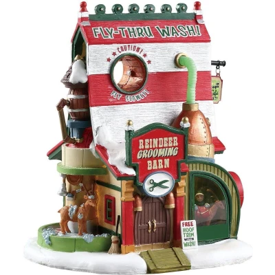 Afbeelding van Reindeer grooming barn b/o (4.5v) LEMAX