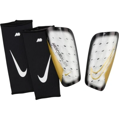 Afbeelding van Nike Mercurial Lite Shinguard scheenbeschermers Wit / Zwart Goud