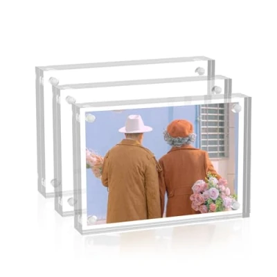 Afbeelding van Sezanrpt Set van 3 magnetische fotolijsten 9 x 13 cm dubbelzijdig acryl voor 10 cm, foto 8 dikte mm en