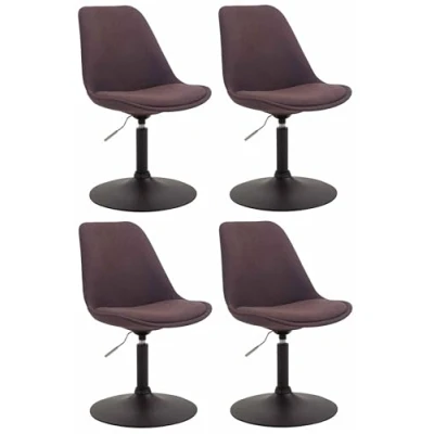 Afbeelding van CLP Maverick Set van 4 Eetkamerstoelen Stof bruin zwart