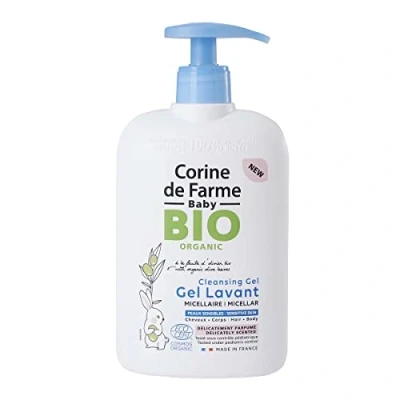 Image de Corine de Farme Gel Lavant Micellaire Corps &amp; Cheveux Parfumé pour Bébé Certifié BIO Ecocert Peaux Sensibles, Délicats Dès la Naissance 500 ml