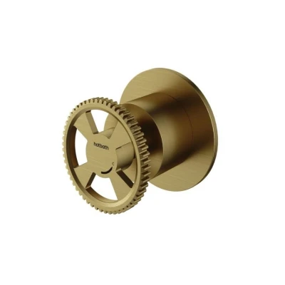Afbeelding van HotBath Cobber @work losse ronde greep voor inbouw stopkraan koud Geborsteld Messing PVD CW010CEXTBBP Minimalistisch design