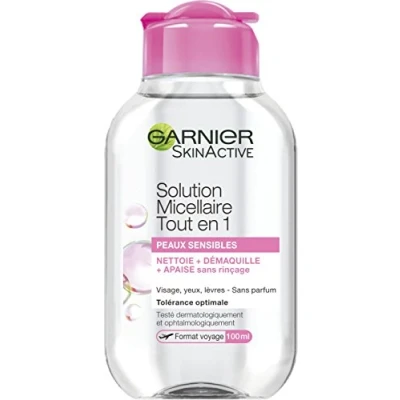 Image de Garnier SkinActive Solution Micellaire Tout en Un Tous Types de Peaux Même Sensibles Format Voyage 100 ml