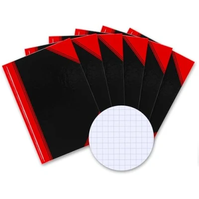 Afbeelding van Bantex Set van 6 notitieboeken, A4, geruit, 192 pagina&#039;s, 70 g/m², hardcover, zwart