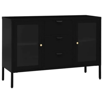 Afbeelding van vidaXL Dressor, 105 x 35 70 cm, staal en gehard glas, zwart