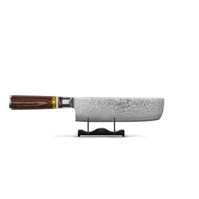 Afbeelding van Japans damascus nakiri mes 18cm Micarta Jewels