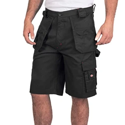 Afbeelding van Lee Cooper Mannen Holster Pocket &amp; Multi Tool Cargo Veiligheid Werk Shorts, Zwart, 32&quot; Taille
