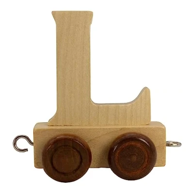 Afbeelding van GICO Houten letters, letter trein aanhanger, locomotief, wagen, A Z, hoogte. 5,5 cm