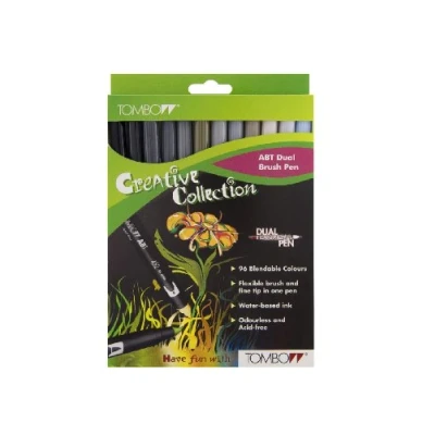 Afbeelding van TOMBOW Dual Brush Pen ABT, 12 kleuren, grijs