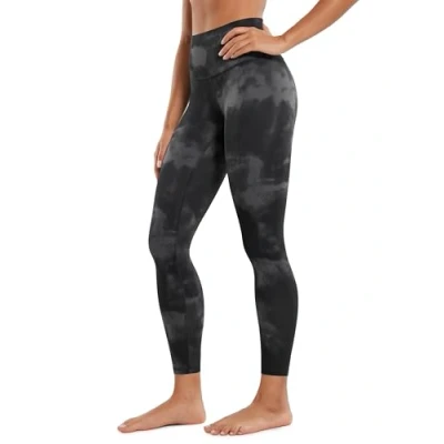 Afbeelding van CRZ YOGA Naked Feeling I Strakke yogabroek voor dames, 63,5 cm, Tie Dye grijze bloemen