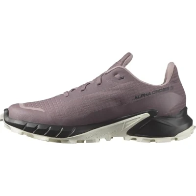 Afbeelding van Salomon Alphacross 5 GTX Outdoorschoenen, Dames, Maat: 36, Moonscape/black/white Textiel/ synthetisch