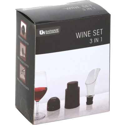 Afbeelding van Excellent Houseware Wijnset Zwart 3 delig