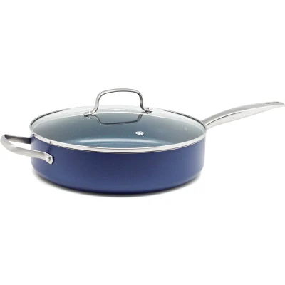 Afbeelding van Blue Diamond Hapjespan Met deksel 28 CM Blauw Inductie anti aanbak PFAS vrij