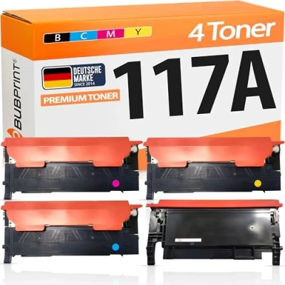 Afbeelding van 4 stuks Bubprint 117A tonercartridges met chip voor HP Color Laser MFP 179fwg 178nwg 150nw 179fnw 150a 178nw W2070A W2071A W2072A W2073A