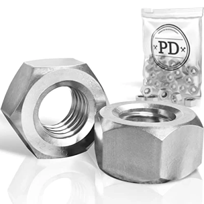 Afbeelding van PD® 50 stuks M10 moeren (DIN 934 / ISO 4032) zeskantmoeren van hoogwaardig roestvrij staal A2 V2A zeskantmoer voor schroeven, schroefdraadbouten en schroefdraadstangen
