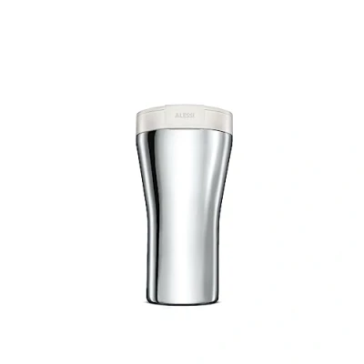 Afbeelding van Alessi Caffa GIA24 W reismok, dubbelwandig, van roestvrij staal 18/10, glanzend, thermoplastisch hars, wit