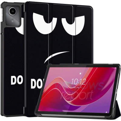 Afbeelding van iMoshion Tablet Hoes Geschikt voor Lenovo Tab M11 Design Trifold Bookcase Zwart /Don&#039;t touch