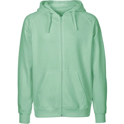 Afbeelding van Fairtrade Men&#039;s Zip Hoodie met capuchon Dusty Mint S