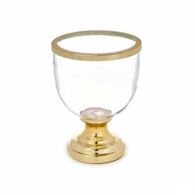 Afbeelding van Kaarshouder Fluitglas Gouden Staal 17,3 x 23,5 cm (6 Stuks)
