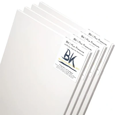 Afbeelding van 4 B.K. Plus Canvas op geribbeld spieraam 100 x cm Premium achtergrond klaar om te schilderen, 100% katoen