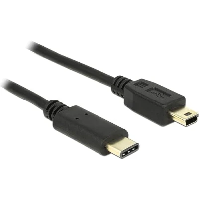 Afbeelding van DeLOCK 2m, USB2.0 C/USB2.0 Mini B USB kabel C Zwart