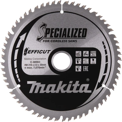 Afbeelding van Makita E 08903 Cirkelzaagblad 216 x 30 2 mm Aantal tanden: 60 1 stuk(s)