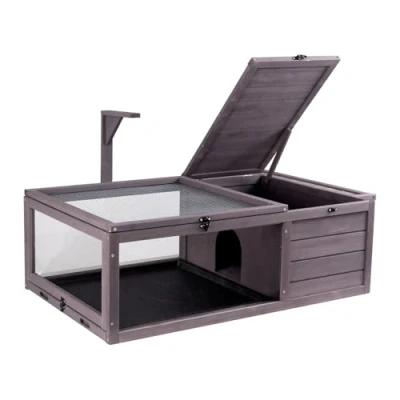 Image de VEVOR Maison Habitat pour Tortues en Bois Intérieur Extérieur 96,5x61x33 cm