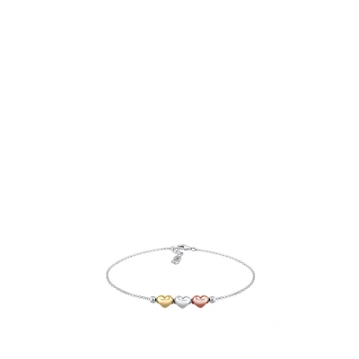Afbeelding van Elli HERZ Liebe Tricolor Armband silvercoloured, Dames, Maat: 17, Silver coloured