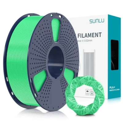 Afbeelding van SUNLU PLA+ filament 1,75 mm, voor 3D printers, met hogere resistentie, nauwkeurig opgewikkeld, 1 kg, nauwkeurigheid +/ 0,02 groen