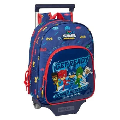 Afbeelding van Schoolrugzak met Wielen PJ Masks Ready Marineblauw 26 x 34 11 cm