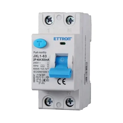 Afbeelding van A2ZWORLD Zuivere differentiaalschakelaar type A 300 mA RCCB klasse 2P 40 A, 1P+N 2 polig 6 kA 220 V, neemt DIN modules in beslag