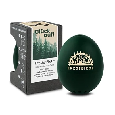 Afbeelding van Erzgebirge PiepEi zingende eierwekker om te koken met 3 hardheidsniveaus, goed humeur cadeau zwevende boog grappig keukenei Eggtimer muziek Brainstream