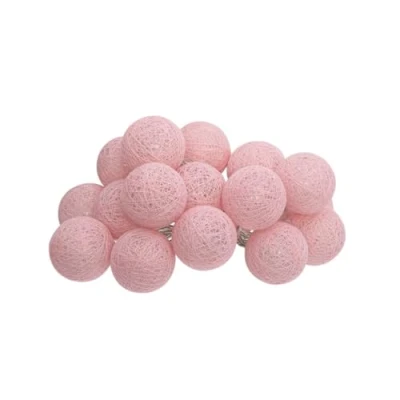 Image de Atmosphera Guirlande LED à pile 16 boules rose clair L255 cm