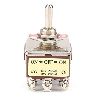 Afbeelding van 4PDT 3 positie tuimelschakelaar 12 pins ON/OFF/ON mini voor terminal 15A/250VAC 10A/380VAC industriële besturing