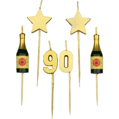 Afbeelding van Party kaarsjes 90 jaar 10 cm