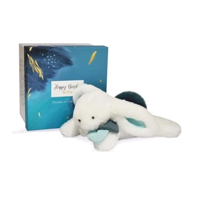 Afbeelding van Doudou et Compagnie Happy Pop Pantin pauw pompon, DC3737, wit