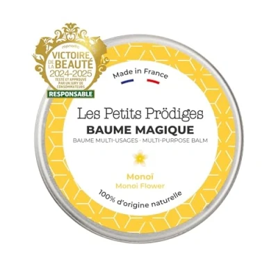 Afbeelding van Monoï magische balsem, 30 ml, hydraterende verzorging voor lichaam, gezicht, haar, 100% natuurlijk, alle huidtypes, gemaakt in Frankrijk, niet getest op dieren, recyclebare verpakking LES PETITS