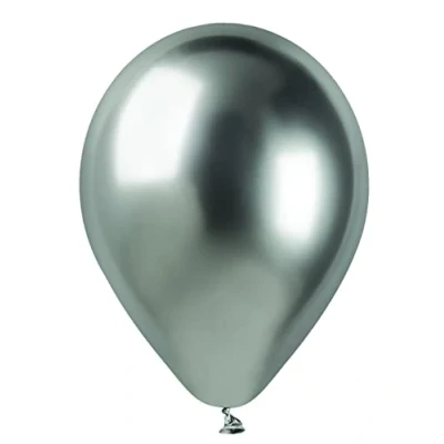 Afbeelding van 50 stuks metallic ballonnen van hoogwaardig natuurlijk latex G120 (Ø 33 cm / 13 inch), zilver
