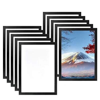 Afbeelding van 10 stuks, magnetisch frame, zelfklevende informatie over het zwarte waterdichte weergave, hoezen voor borden, licenties, foto&#039;s, document, muren en ramen, magneetsluiting, magnetische afdekking