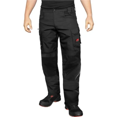 Afbeelding van ACE Constructor Lange werkbroek voor heren, heren met stretchriem, cargozakken en kniebeschermers, zwart.